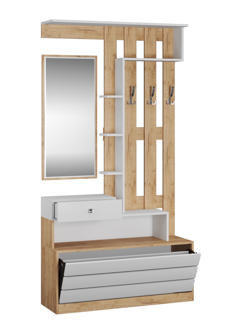 Центральная секция Ямайка ЯПЦС-1, дуб крафт/белый