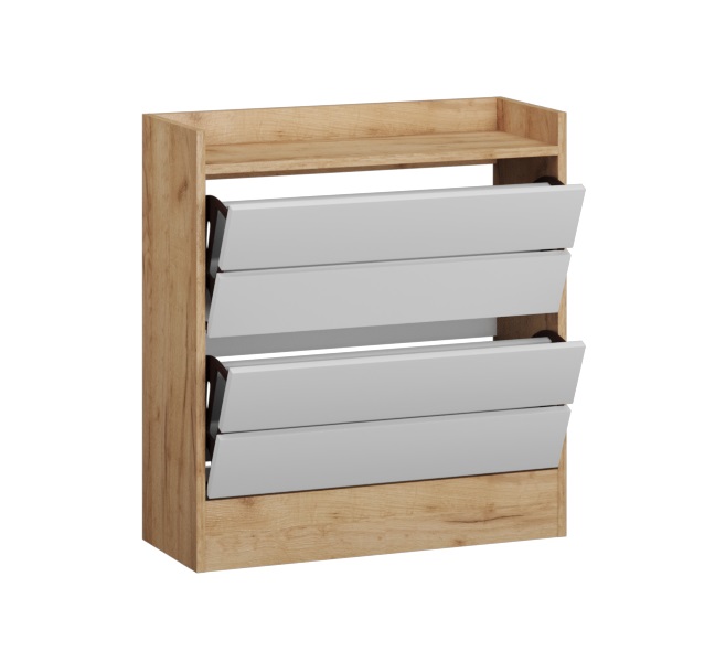 Обувница низкая Ямайка ЯПТ-3, дуб крафт/белый