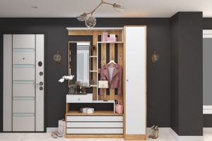 Ямайка Прихожая Комплект 1 Дуб крафт золотой/Белый однотонный