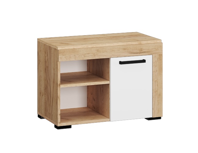 Тумба для обуви с полками Галант, дуб крафт/белый