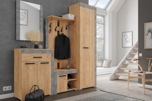 Галант Прихожая Комплект 1 Дуб крафт золотой/Ателье светлое