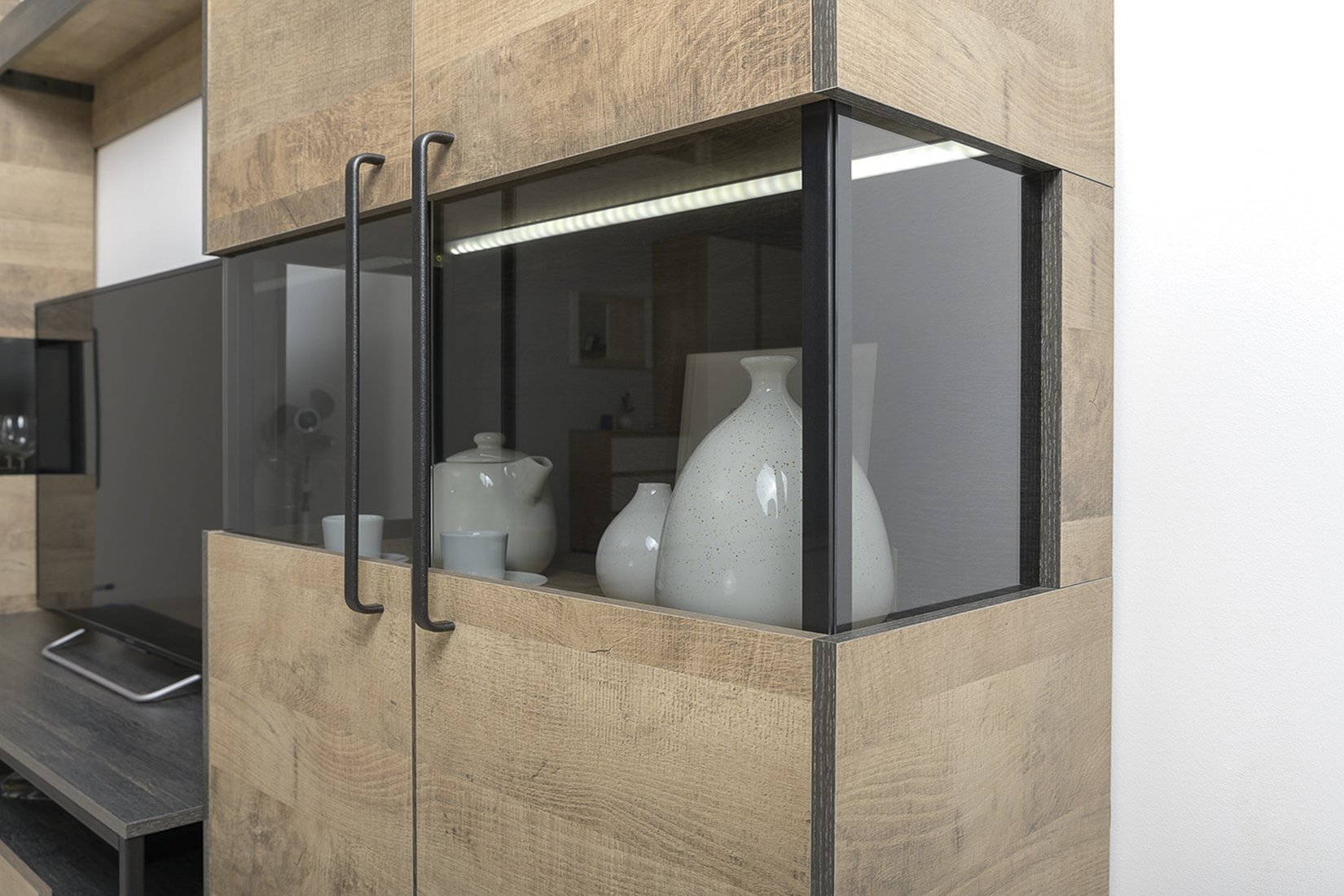 Трувор спальня и гостиная модульная Дуб Гранж Песочный/Интра