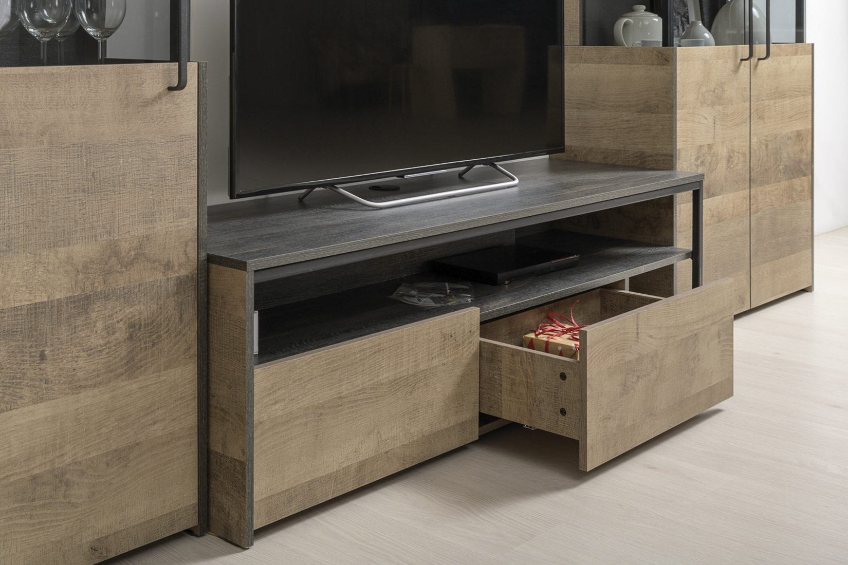 Трувор спальня и гостиная модульная Дуб Гранж Песочный/Интра