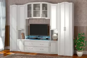 Виктория гостиная Белый глянец мдф