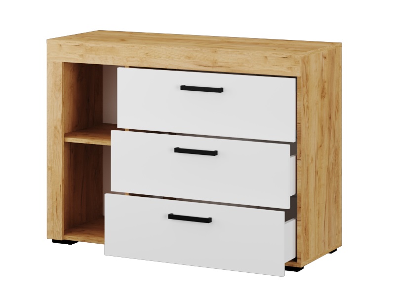 Комод Адель, белый/дуб крафт