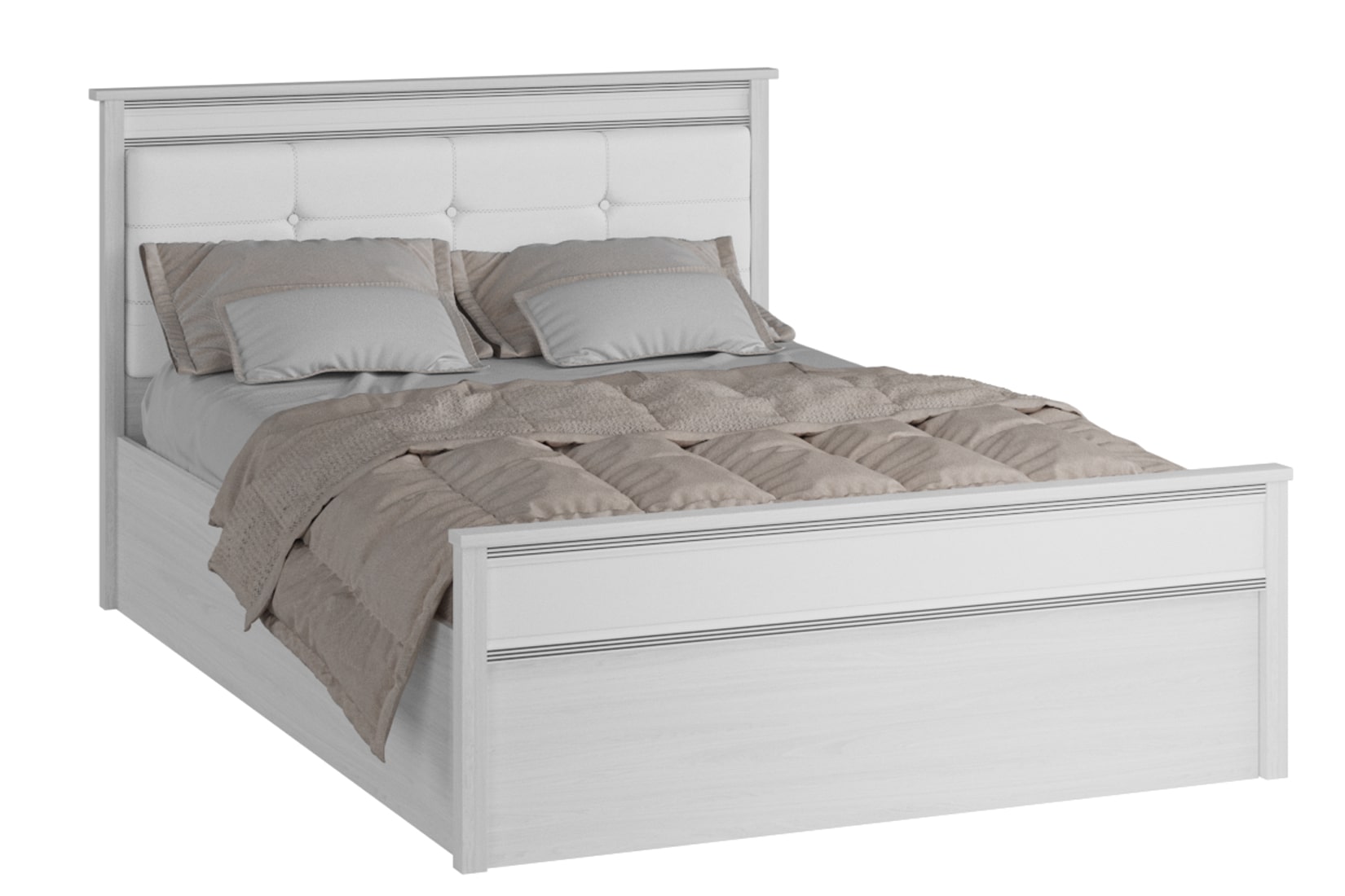 Ливорно спальня модульная Ясень анкор светлый/Патина серебро