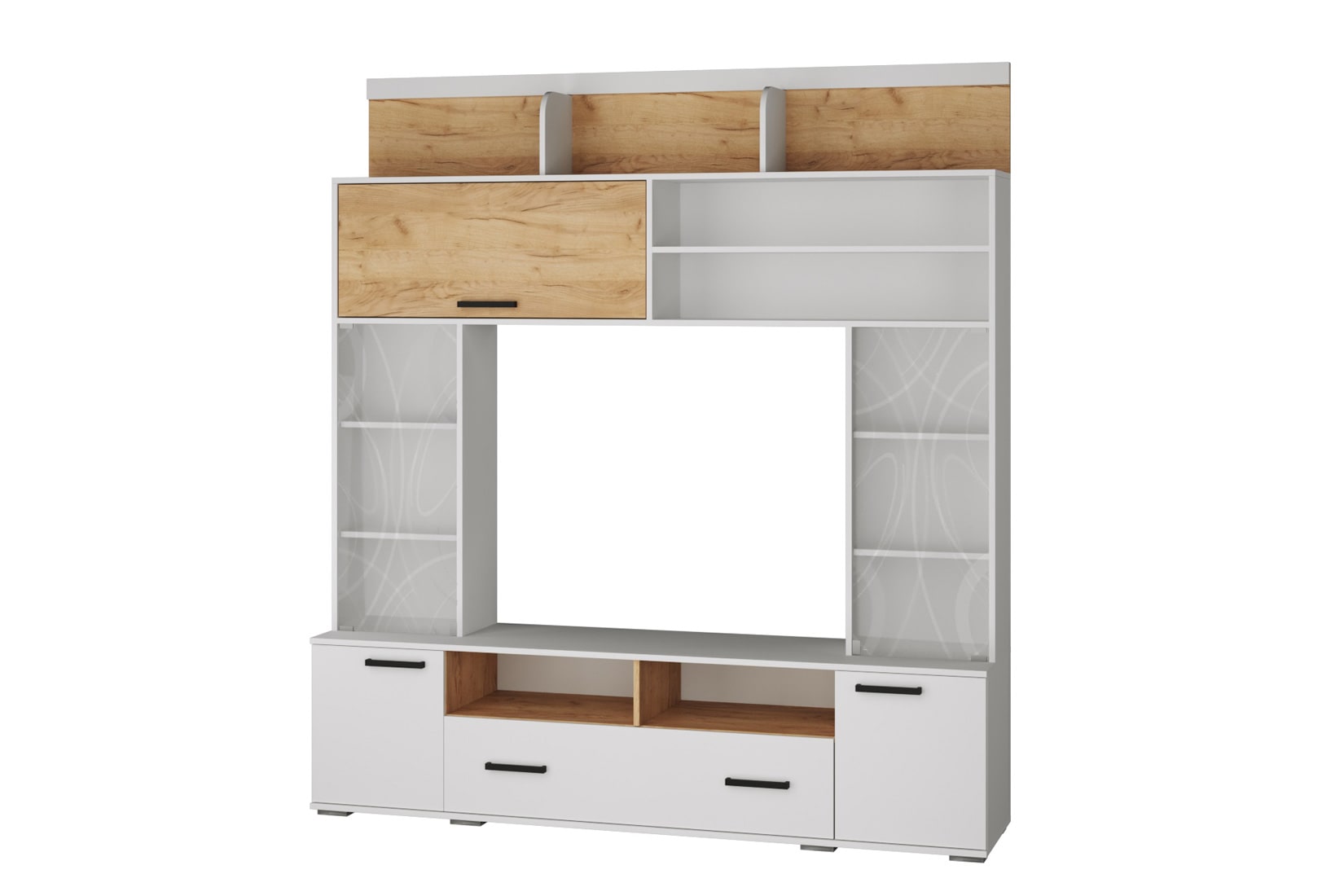 Оскар-18 гостиная модульная Дуб крафт золотой/Белый однотонный