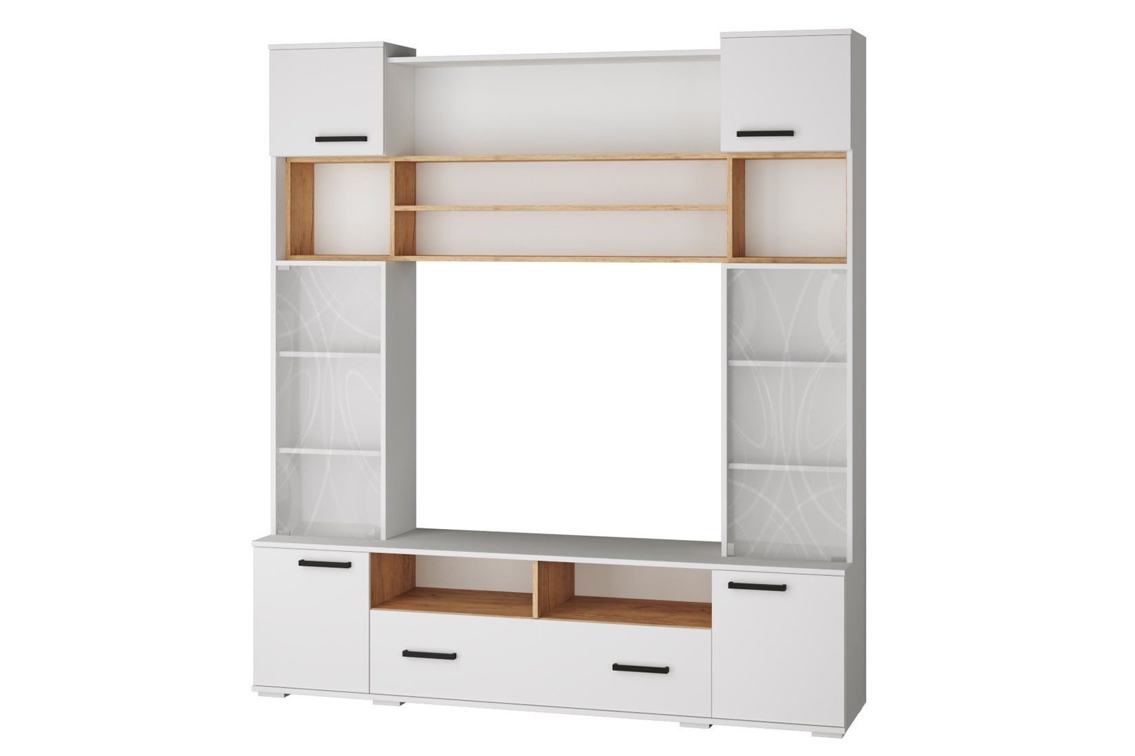 Оскар-18 гостиная модульная Дуб крафт золотой/Белый однотонный