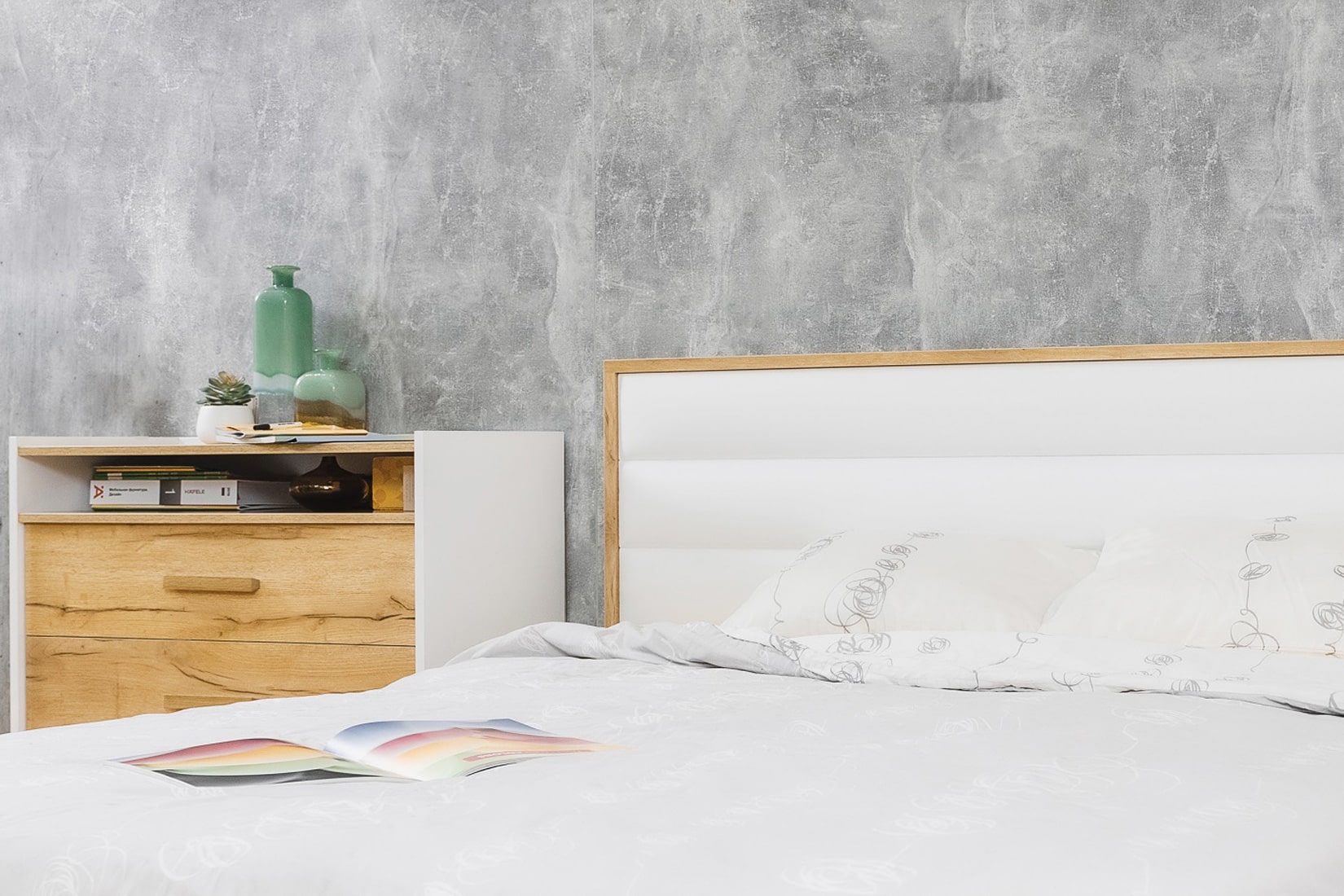 Айрис спальня модульная Белый/Дуб золотистый