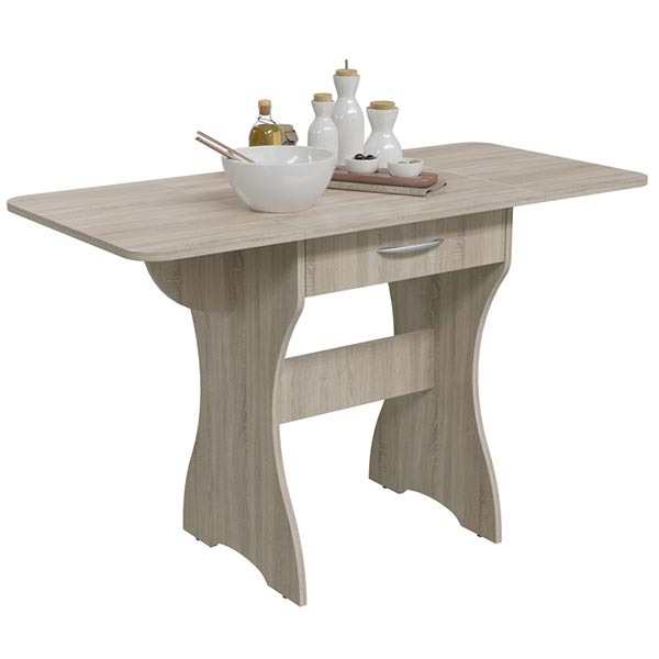 Стол обеденный раскладной с ящиком 6-02.120ТМ цвет дуб сонома