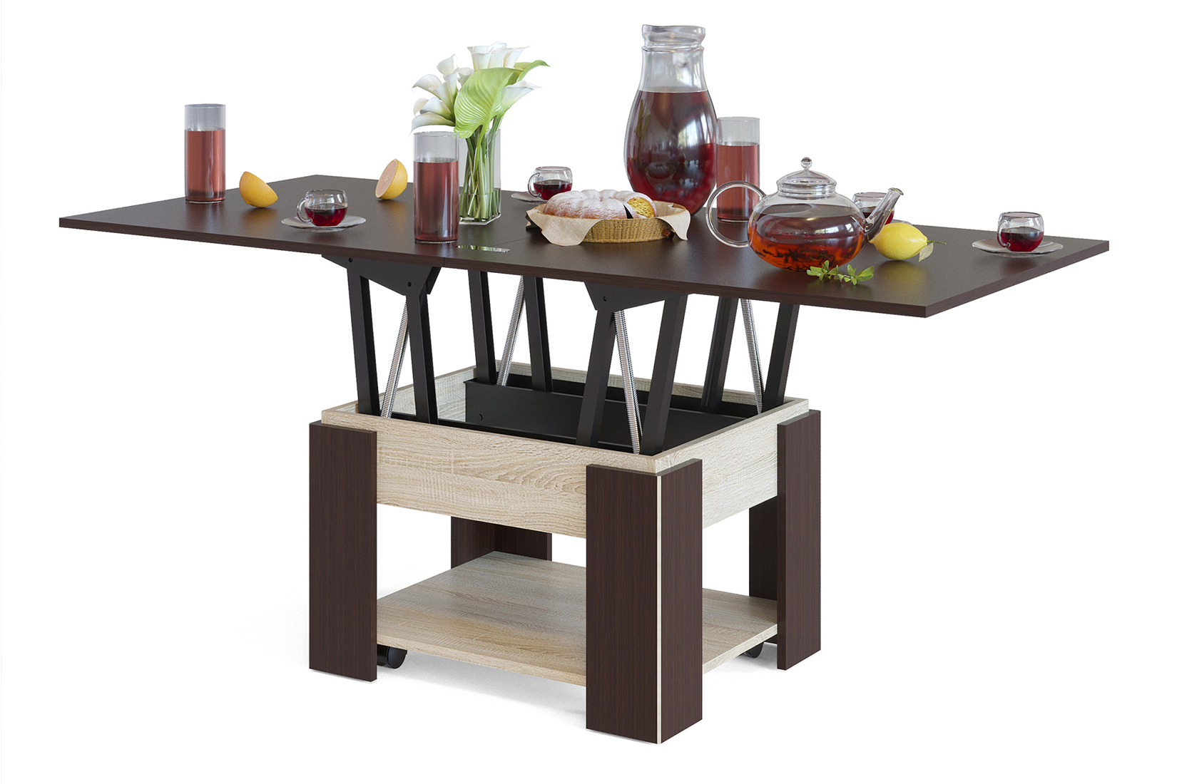 ССЖ-2 Стол журнальный раскладной венге/дуб сонома