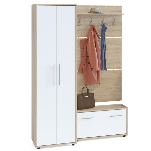 Сокол Прихожая №2 (ШО-1+ВШ-3.1+ТП-3) Сонома/Белый