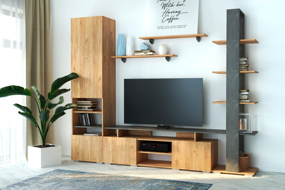 Стенка в гостиную Лофт-2