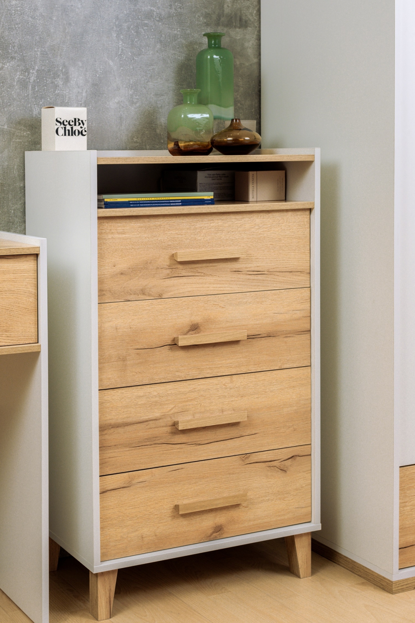 Комод высокий Айрис 45, дуб