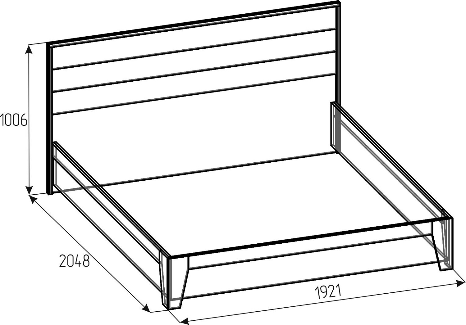 Айрис 306 Люкс Кровать 180х200 с ортопедическим основанием (металл) Белый/Дуб золотистый