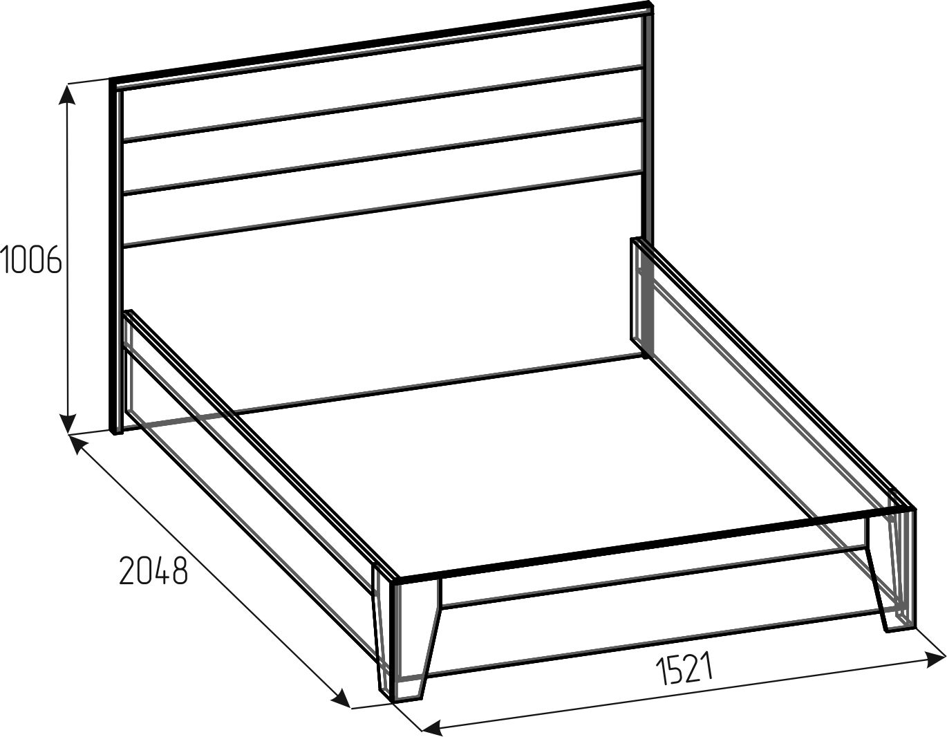 Айрис 308 Люкс Кровать 140х200 с ортопедическим основанием (металл) Белый/Дуб золотистый