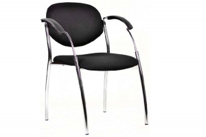 SPLIT CHROME Стул посетителя Экокожа чёрная V-4