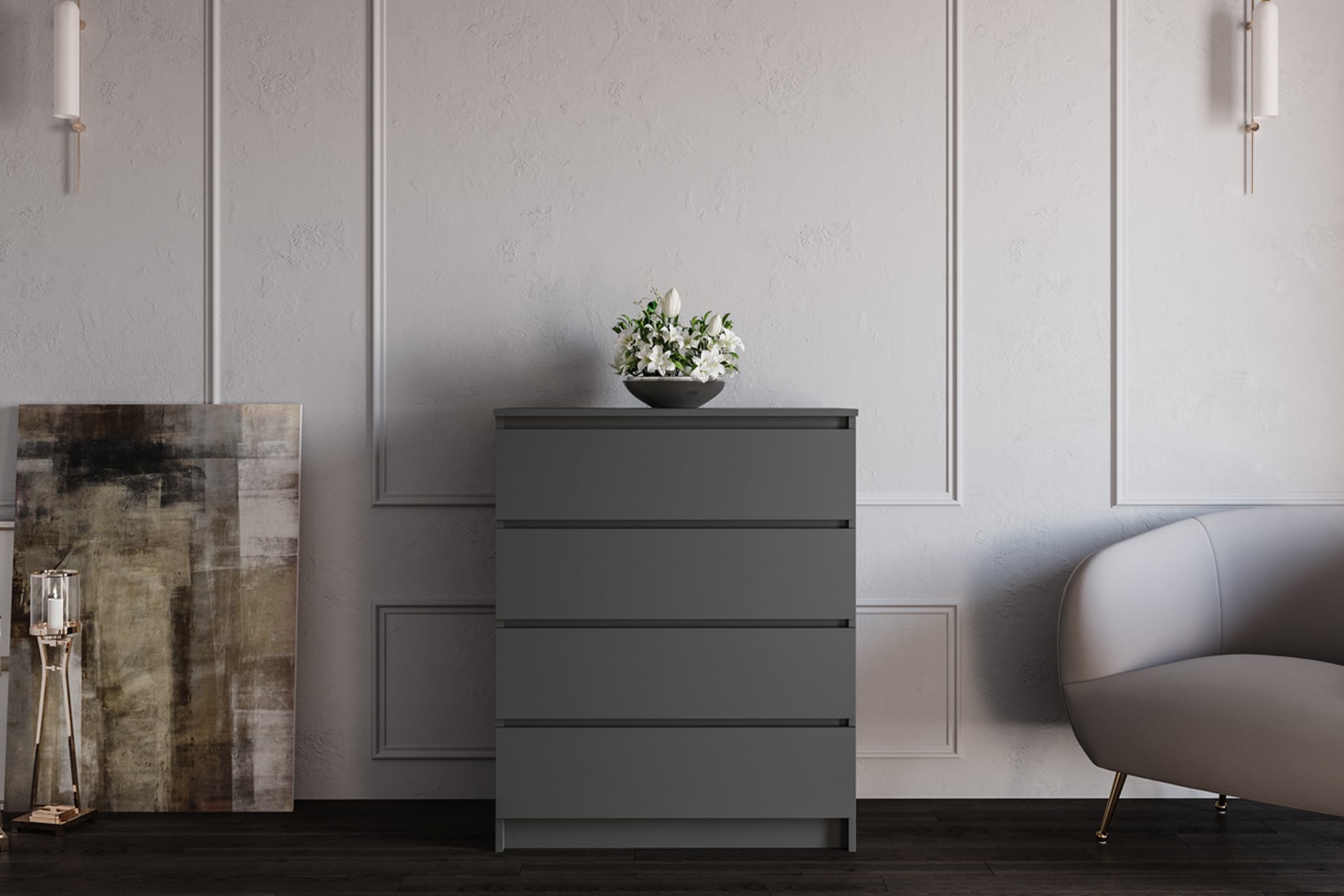 Мори спальня модульная Графит