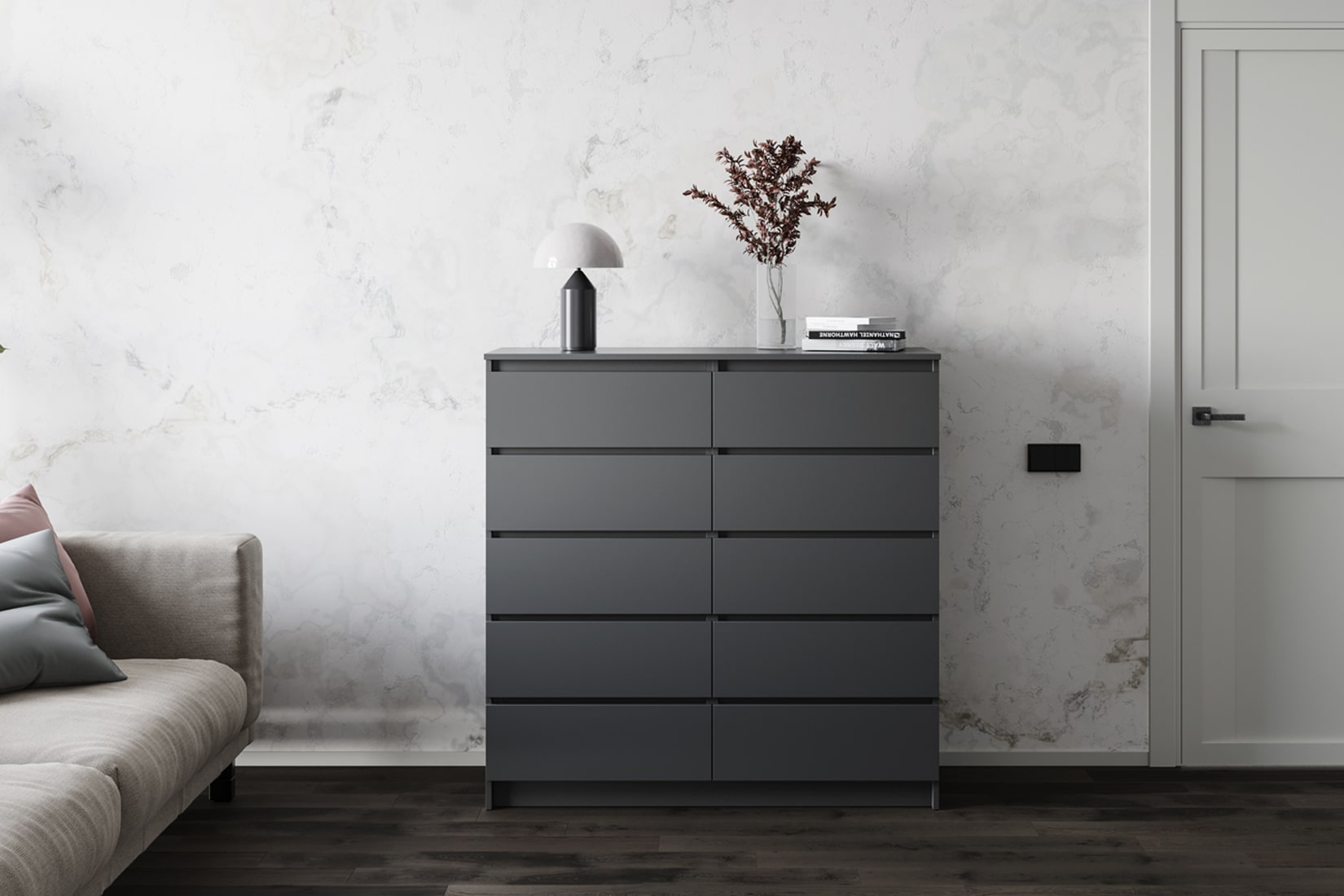 Мори спальня модульная Графит