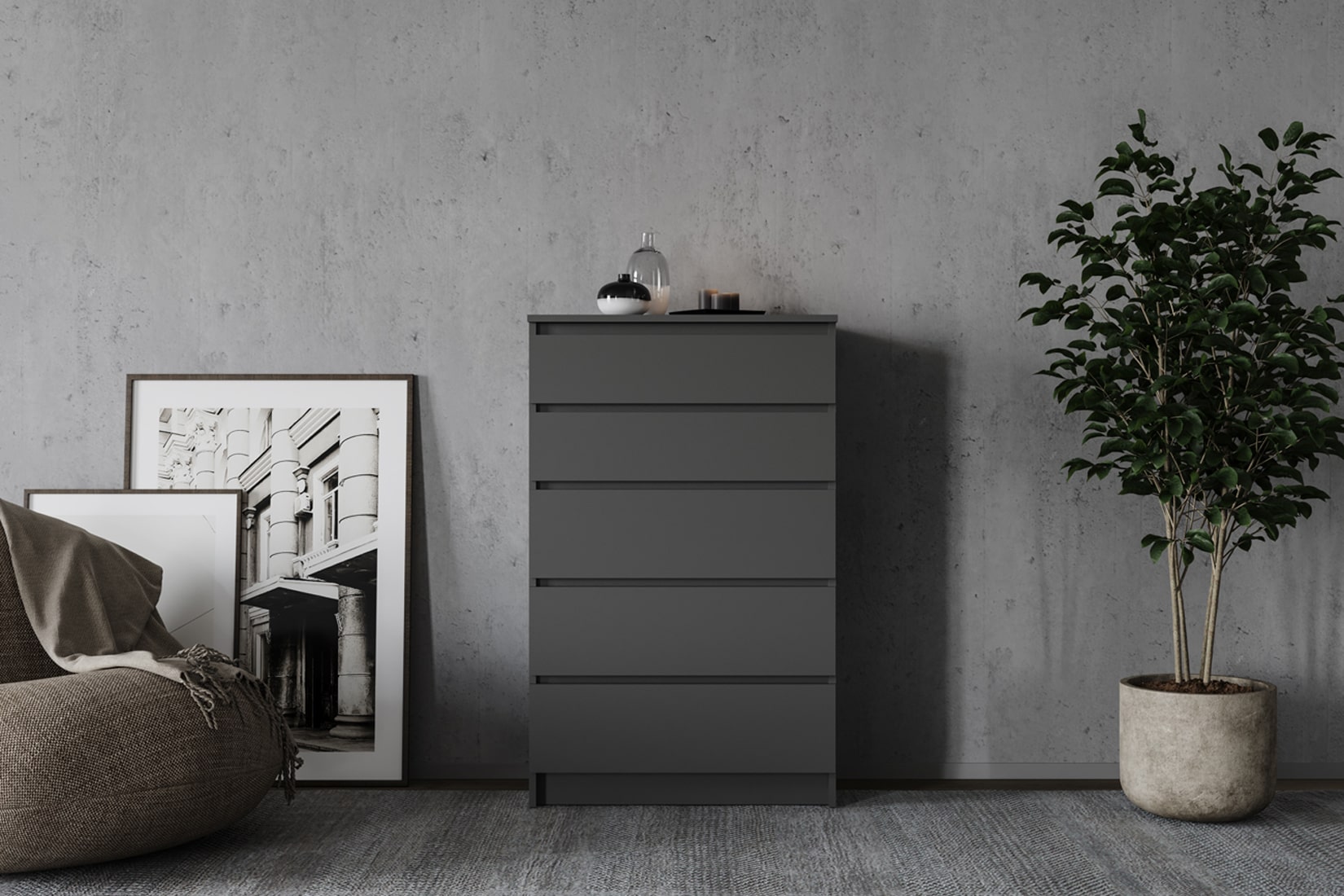 Мори спальня модульная Графит