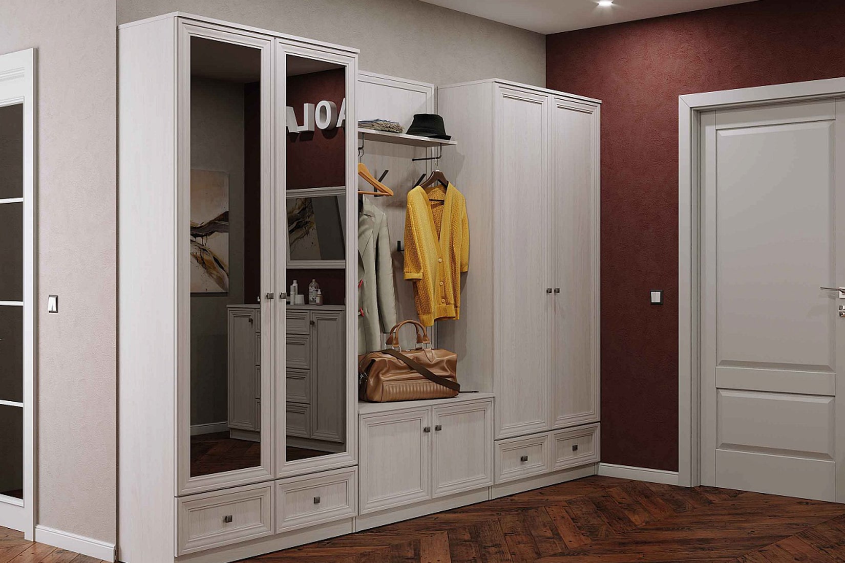 Paola прихожая модульная Ясень Анкор светлый