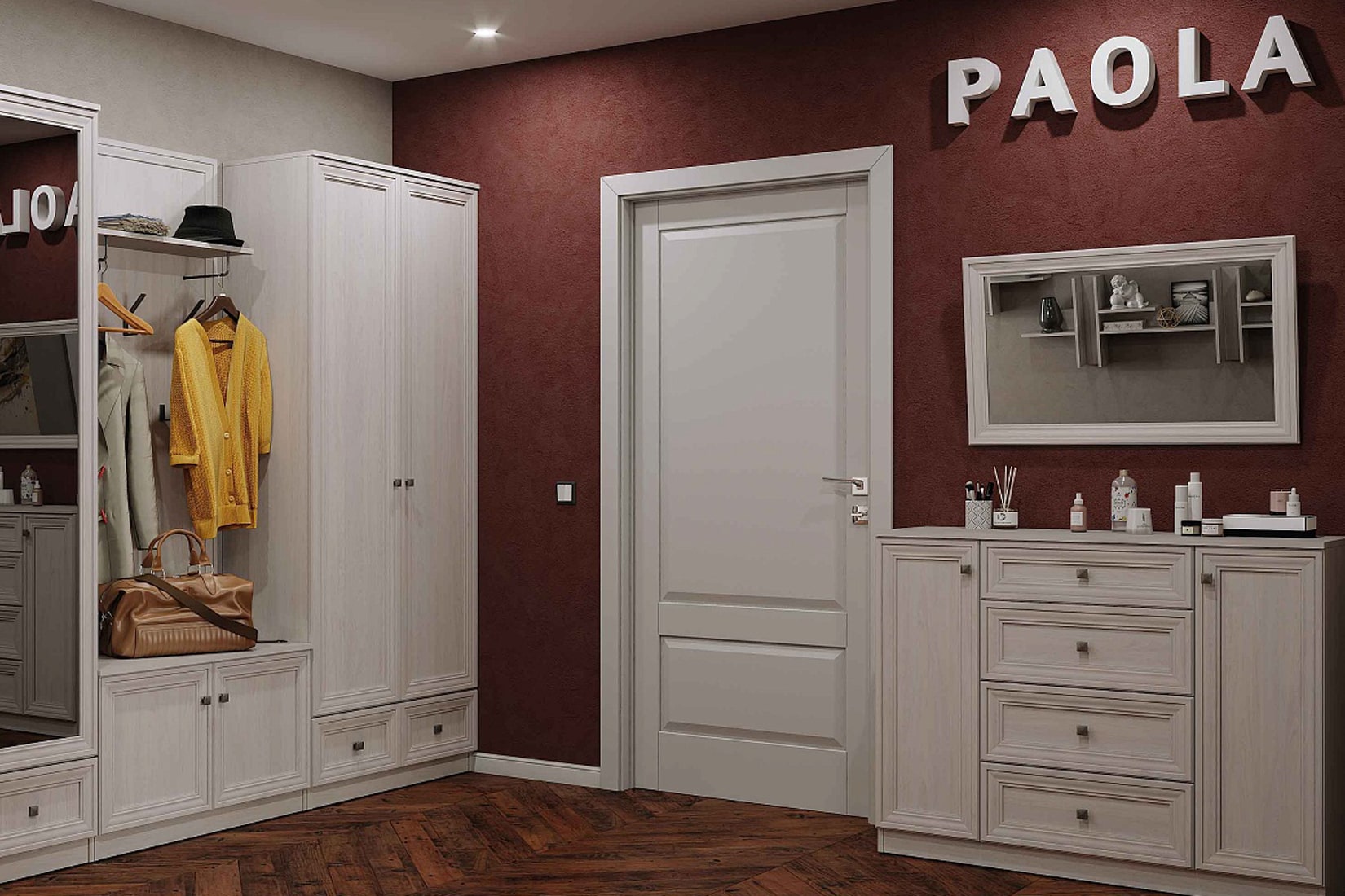 Paola прихожая модульная Ясень Анкор светлый