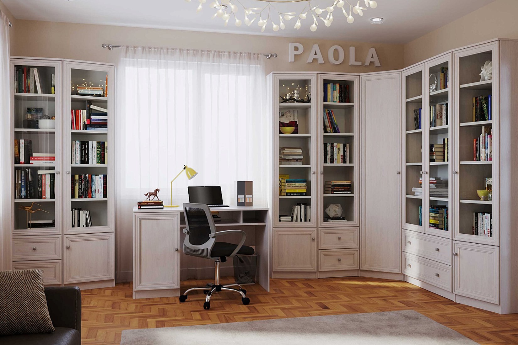 PAOLA гостиная модульная ясень анкор светлый