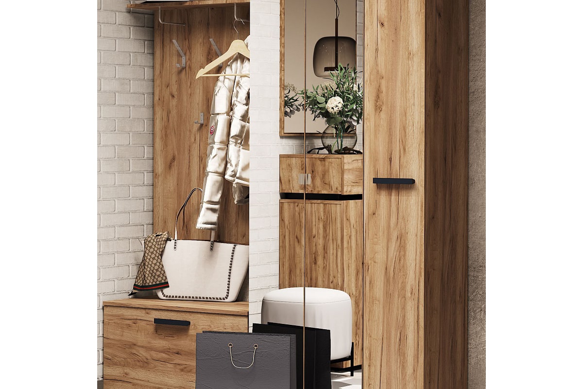 Neo прихожая модульная Дуб табачный craft/Чёрный