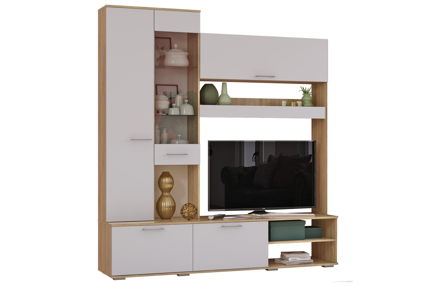 Флай гостиная (БТС) Дуб сонома/Белый