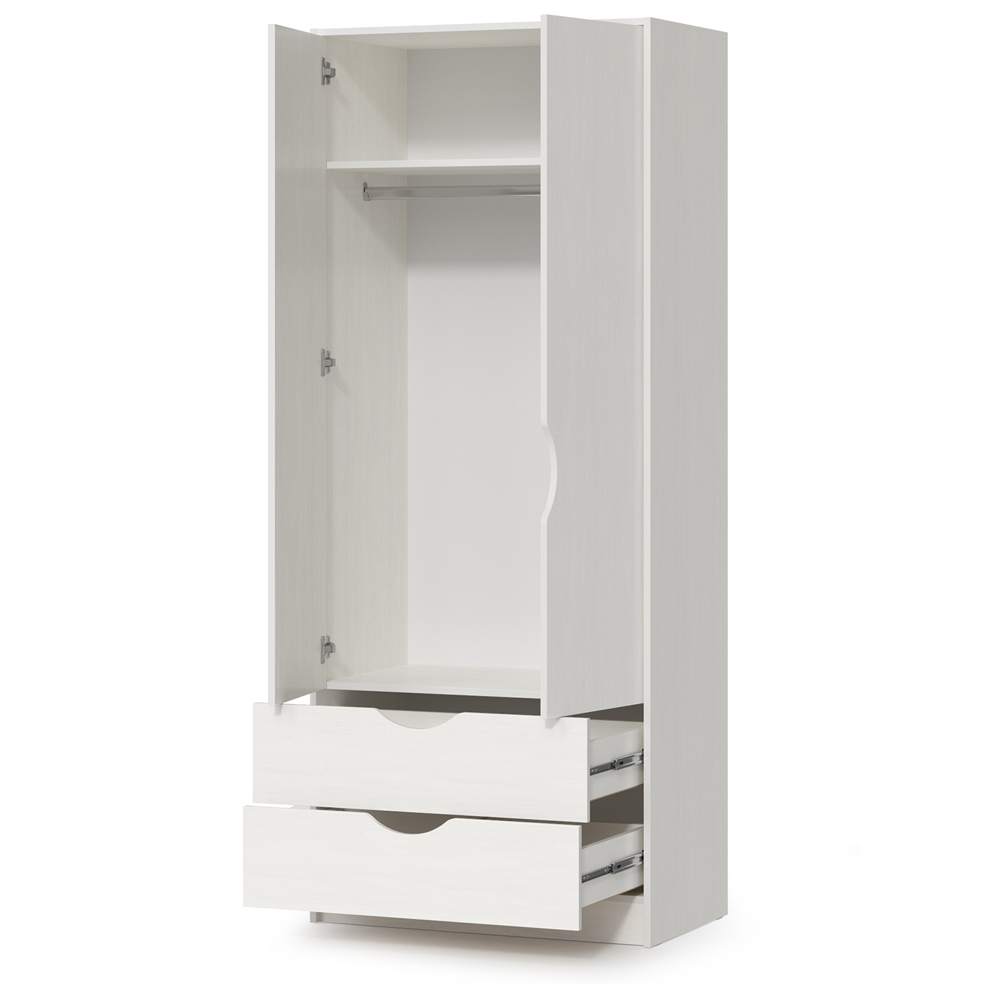 Уна 13.327 Шкаф для одежды 2 ящ. Белый