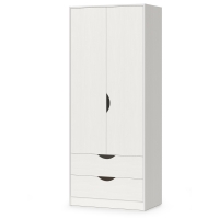 Уна 13.327 Шкаф для одежды 2 ящ. Белый