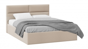 Глосс Кровать 160х200 с ортопедическим основанием Велюр Мокко светлый