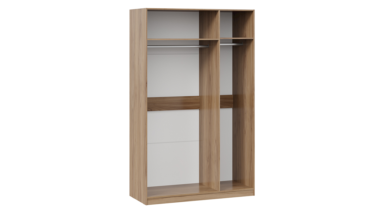 Шкаф комбинированный с 2 дверями со стеклом и 1 зеркальной дверью «Глосс»