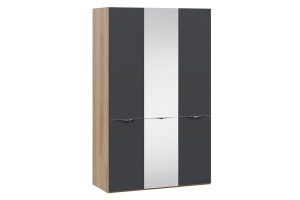 Шкаф комбинированный с 2 дверями со стеклом и 1 зеркальной дверью «Глосс»