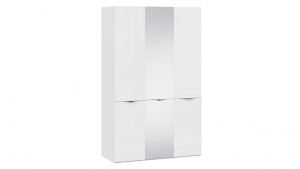 Шкаф комбинированный с 2 дверями со стеклом и 1 зеркальной дверью «Глосс»