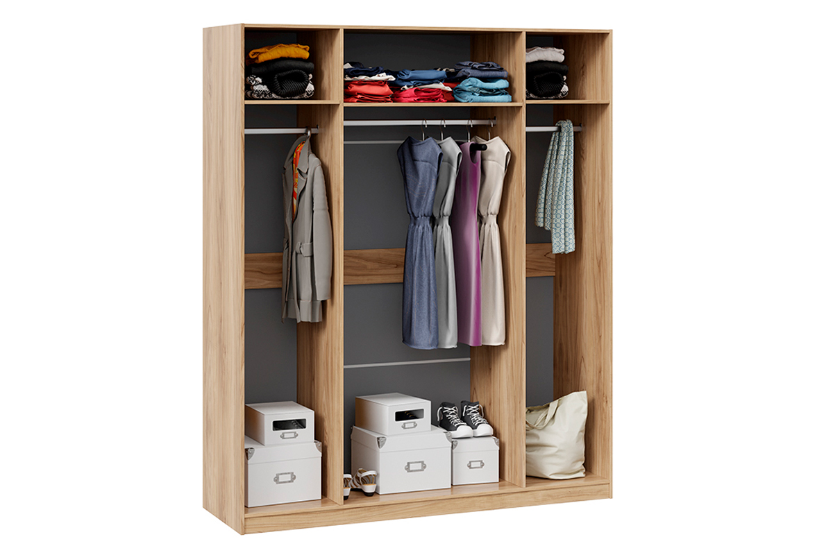 Шкаф комбинированный с 4 дверями со стеклом «Глосс»