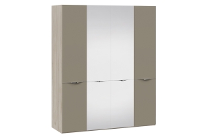 Шкаф комбинированный с 2 дверями со стеклом и 2 зеркальными дверями «Глосс»