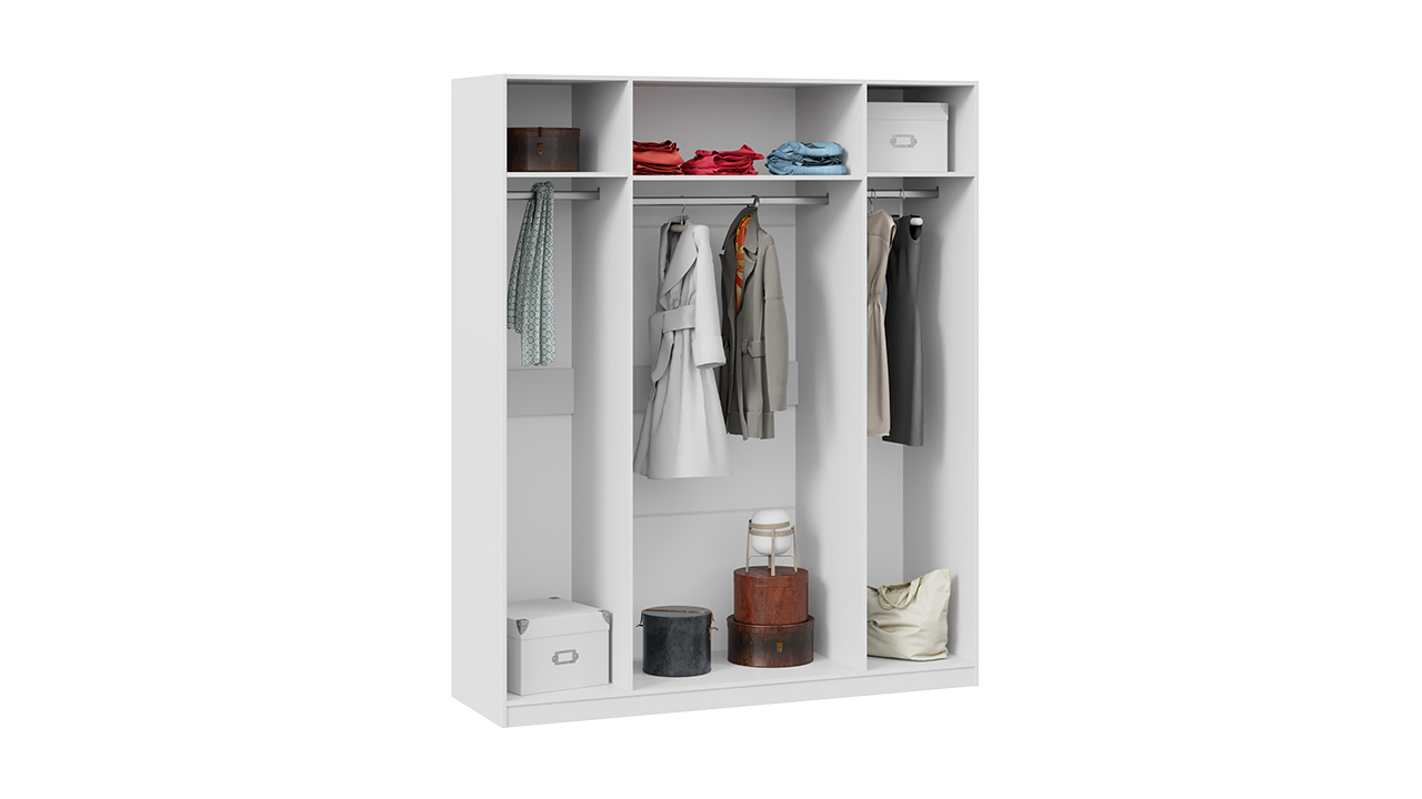 Шкаф комбинированный с 2 дверями со стеклом и 2 зеркальными дверями «Глосс»