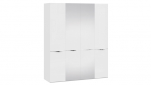 Шкаф комбинированный с 2 дверями со стеклом и 2 зеркальными дверями «Глосс»
