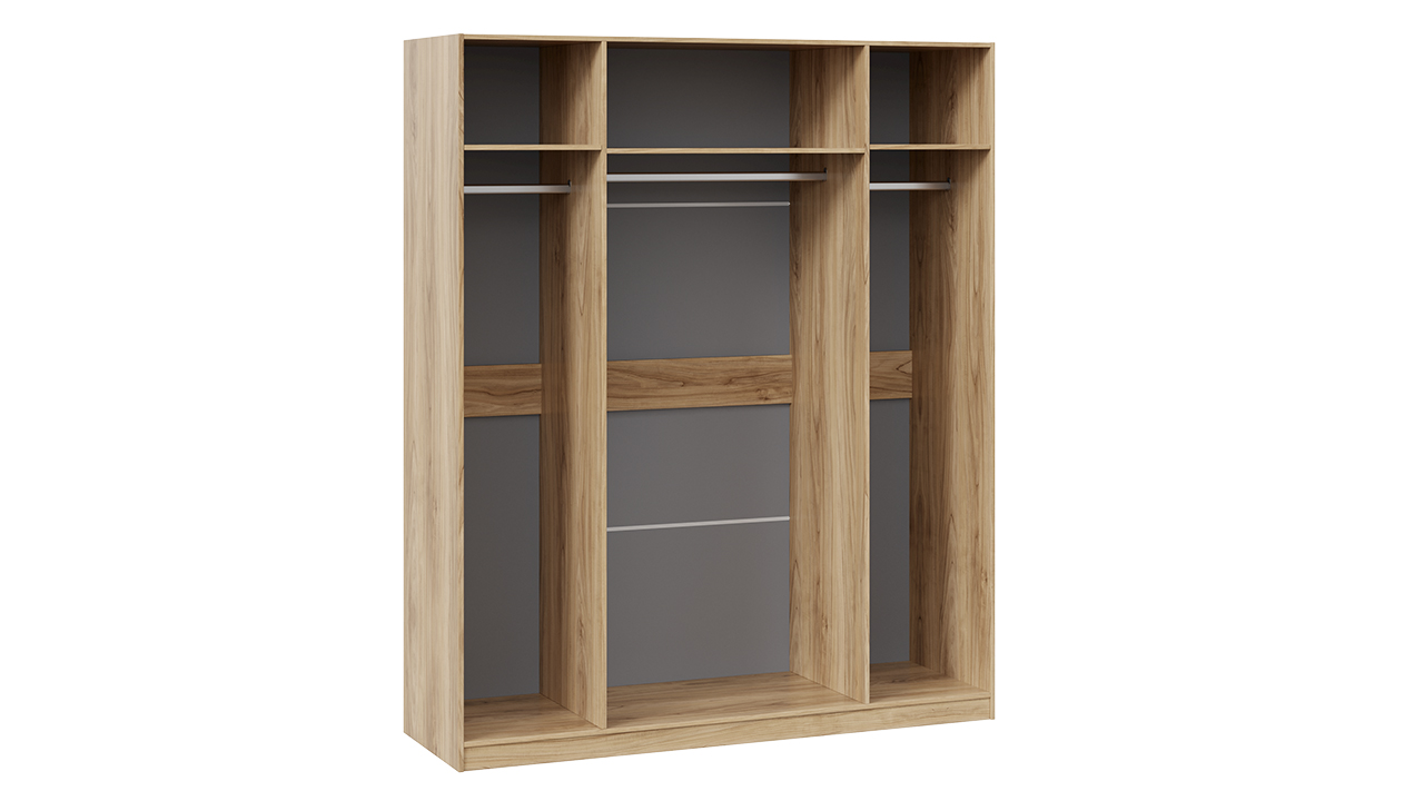 Шкаф комбинированный с 2 дверями со стеклом и 2 зеркальными дверями «Глосс»