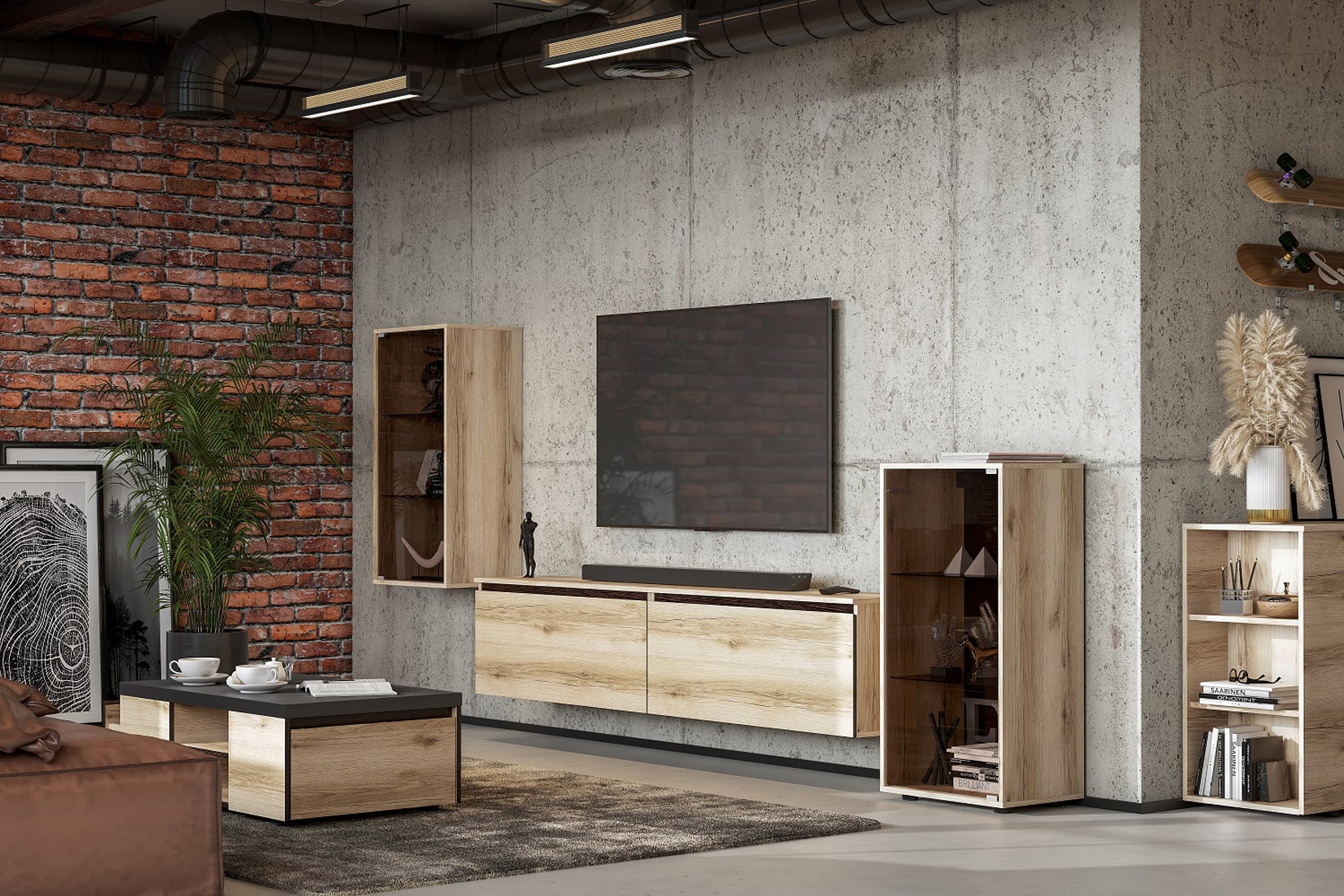 Берген гостиная модульная Дуб Делано/Венге 