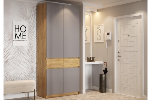 Бостон ШК-001 Шкаф 2-ств. Дуб Крафт золотой/Серый Шифер