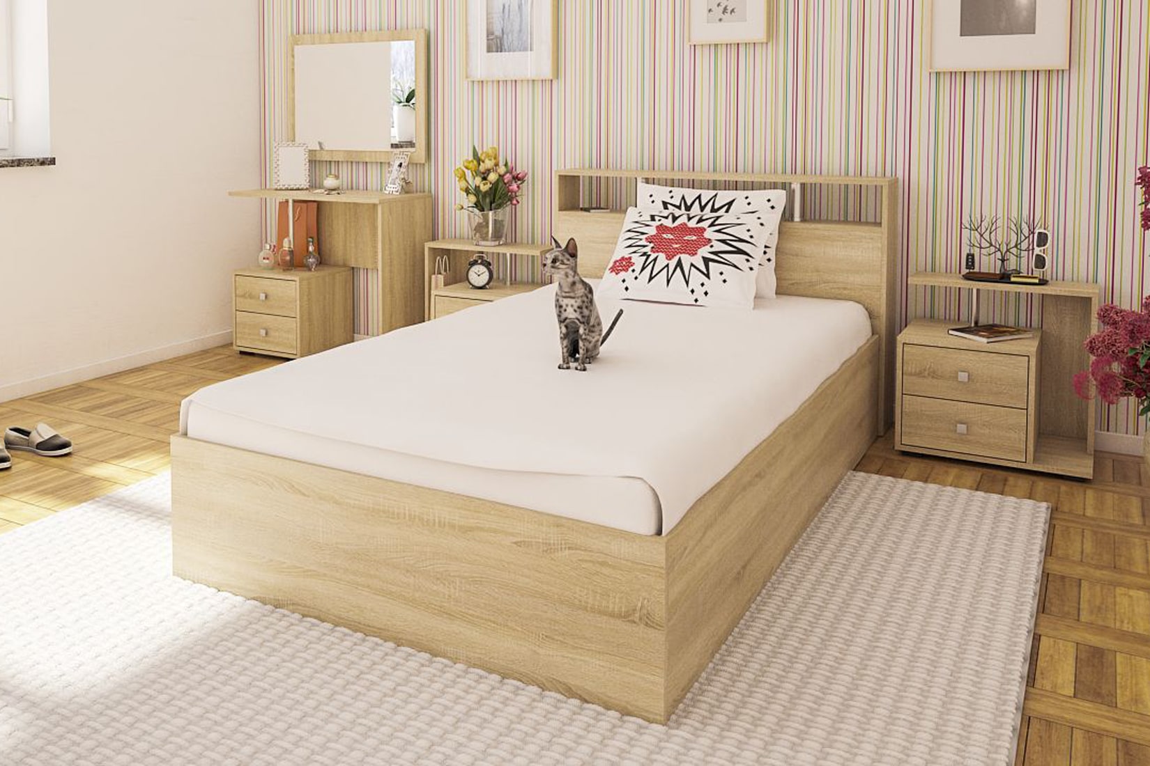 Камелия спальня модульная Дуб сонома