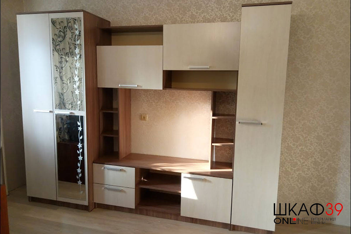 Стенка в гостиную Флора, ясень шимо