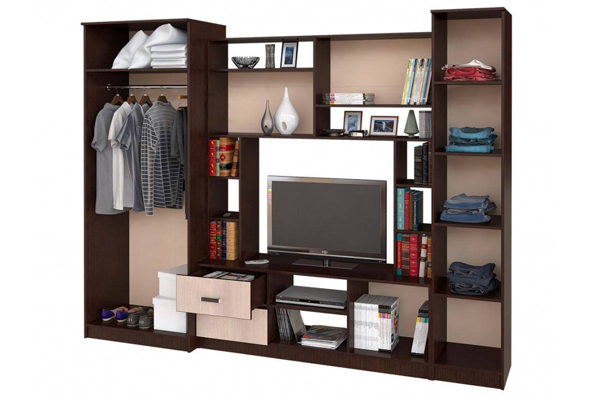 Стенка в гостиную Флора, ясень шимо