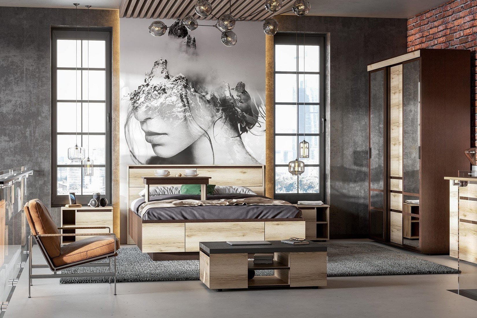 Берген спальня модульная