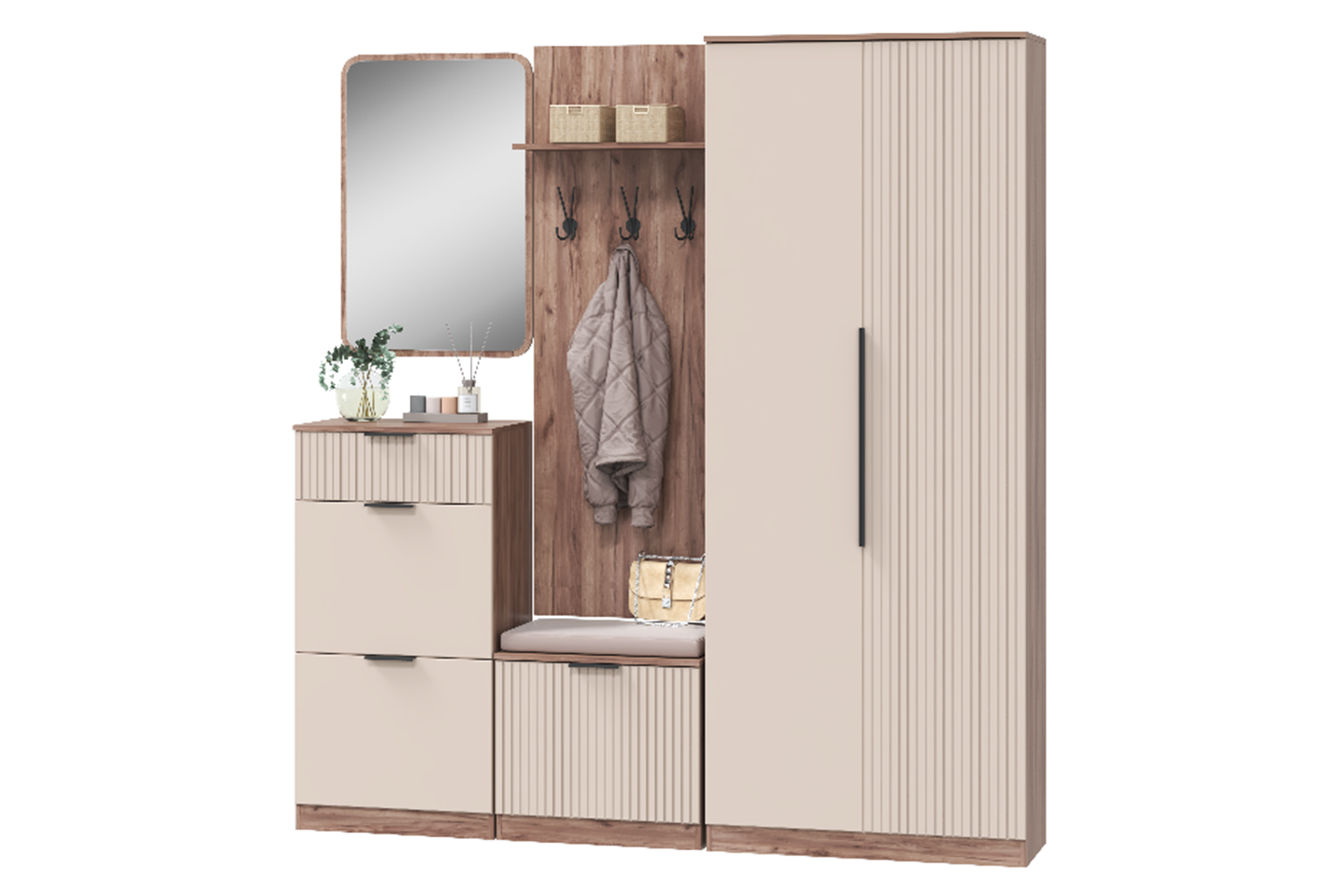 Тоскана прихожая модульная Дуб табачный\Бисквит