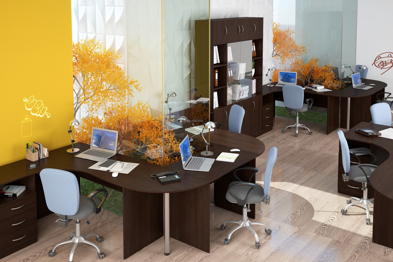 SIMPLE мебель для офиса Легно-светлый/Легно-темный