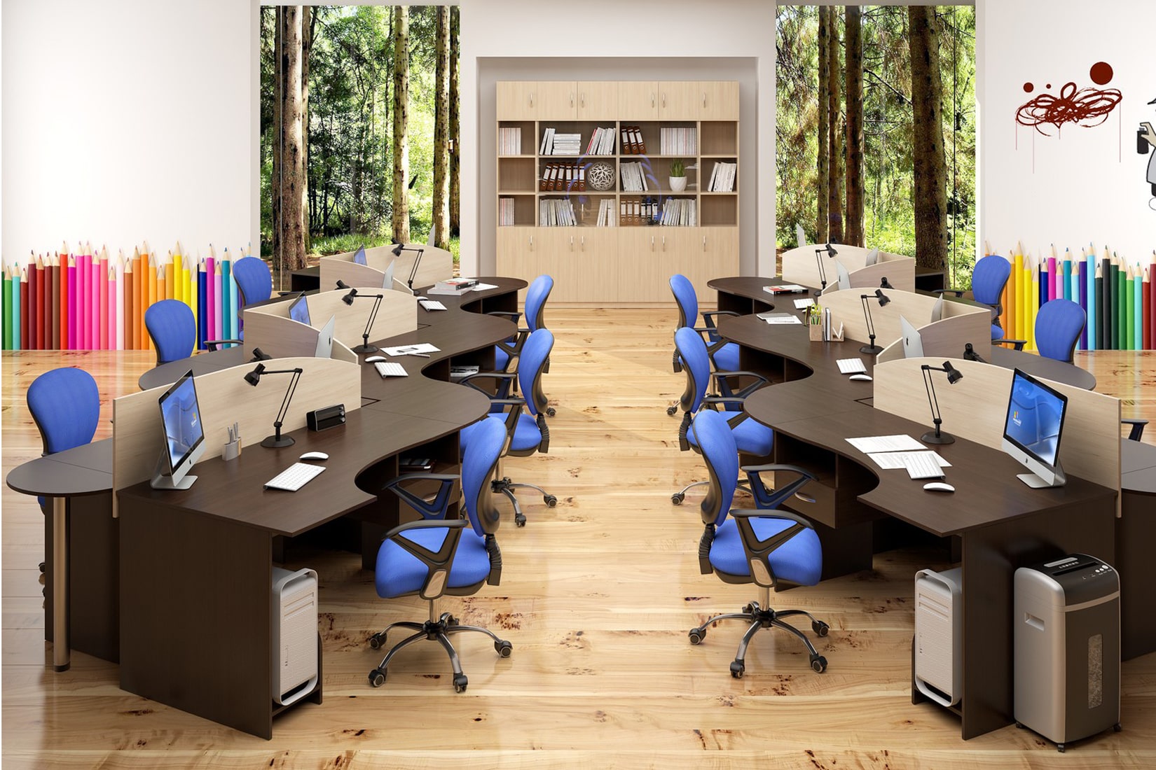 SIMPLE мебель для офиса Легно-светлый/Легно-темный