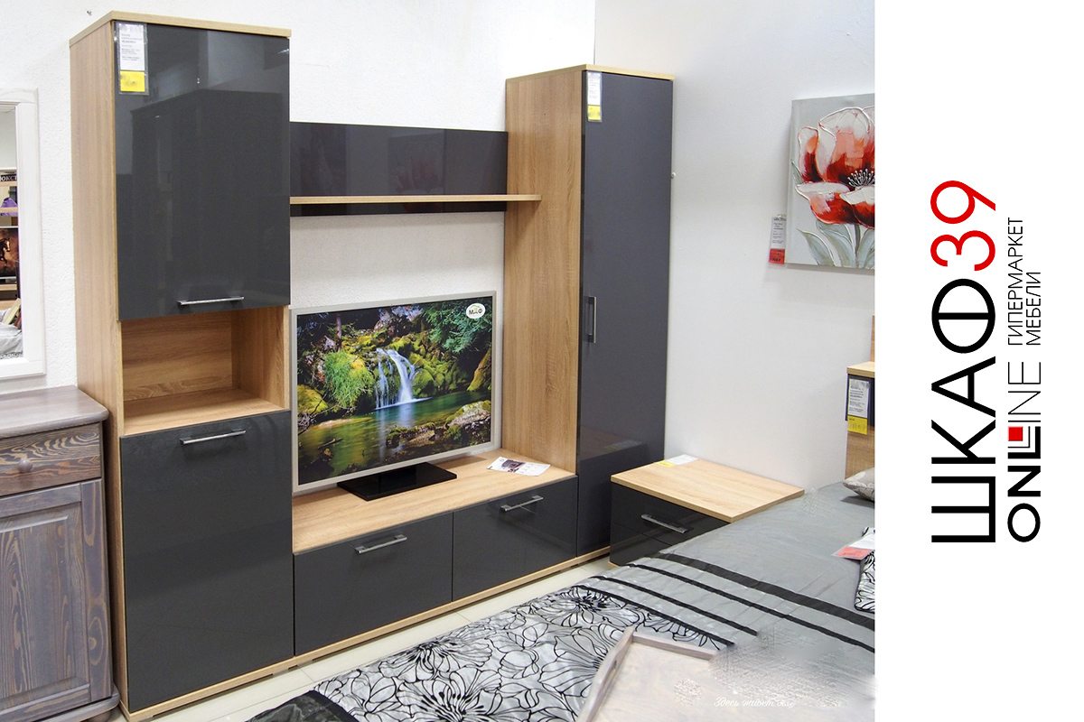 Гостиная LUCIDO (Дуб Сонома/Антрацит глянец)